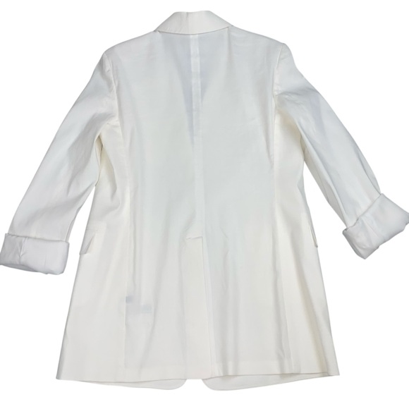 Theory Rolled Sleeve One Button Blazer White Size 6 Minimalist Modern Old Money - Picture 8 of 16